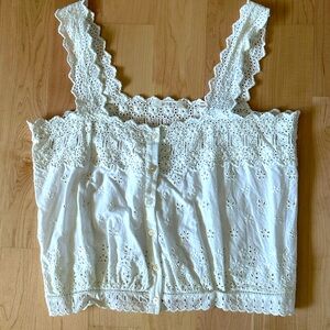Doen Cream Eyelet Lace Top